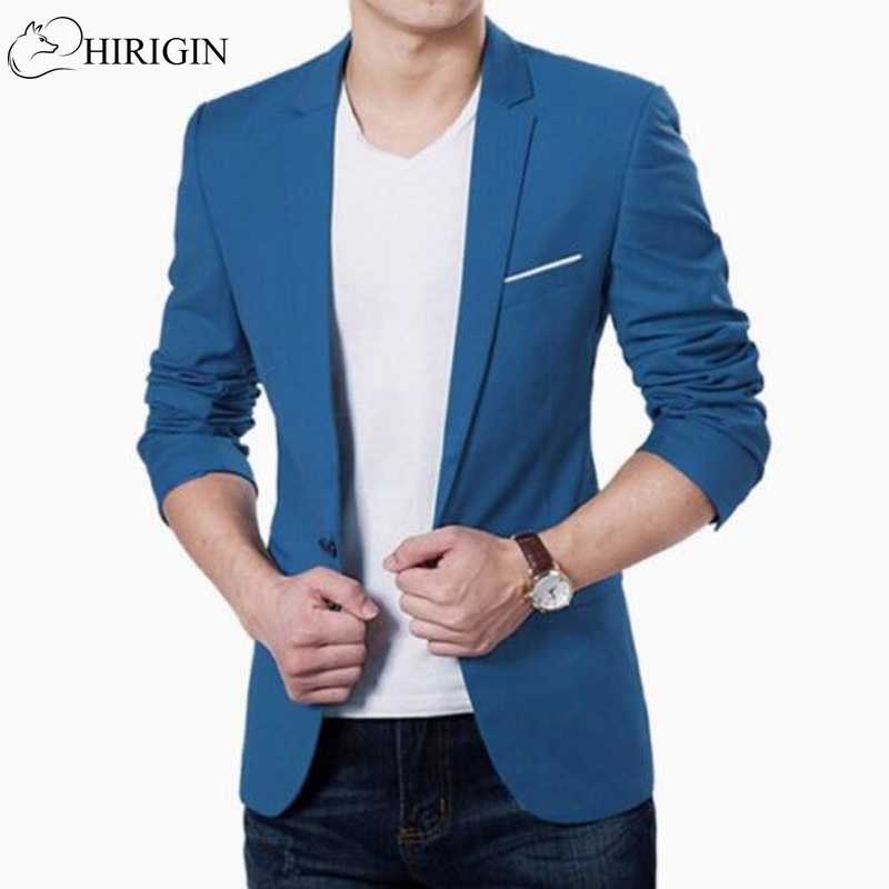 HIRIGIN s 韓国 slim fit ファッション コットン blazer Suit ジャケット 黒 blue plus size M to 3