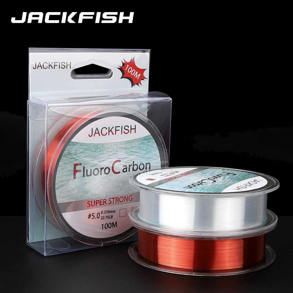 JACKFISH 100M Fluorocarbon fishing line 5-30LB Super strong brand Leader Line clear fly fi