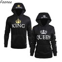 2018 SPring King Queen Printed パーカーs 女性 メンズ Sweatshirt Lovers Couples Hooded パーカー