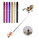 ポータブル Pocket Telescopic ミニ 釣り Pole Pen Shape Folded 釣り Rods Reel Wheel