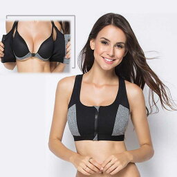 Double Layer Zipper スポーツ Bra レディース フィットネス Yoga Bra Push Up High Padded Shirt Underwear