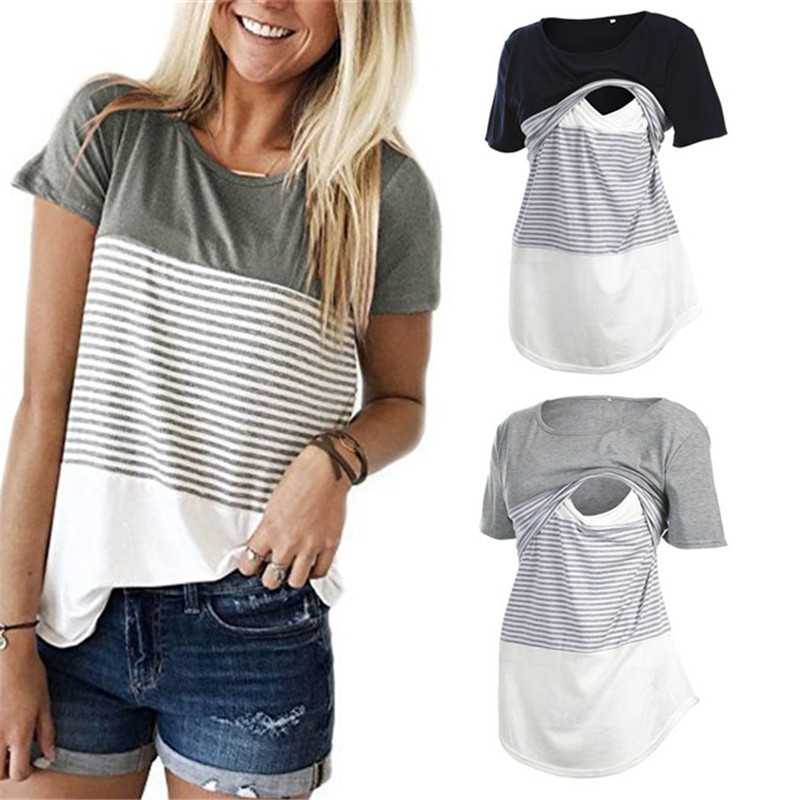 女性 Pregnancy Clothes Maternity 衣類 Breastfeeding Tee Nursing Tops Short Sl