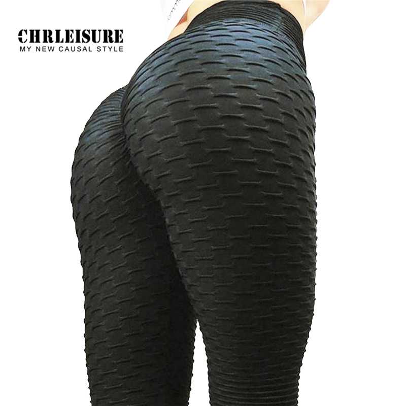 CHRLEISURE 黒 Leggings 女性 Polyester Ankle-Length Standard Fold パンツ Elasticity Keep