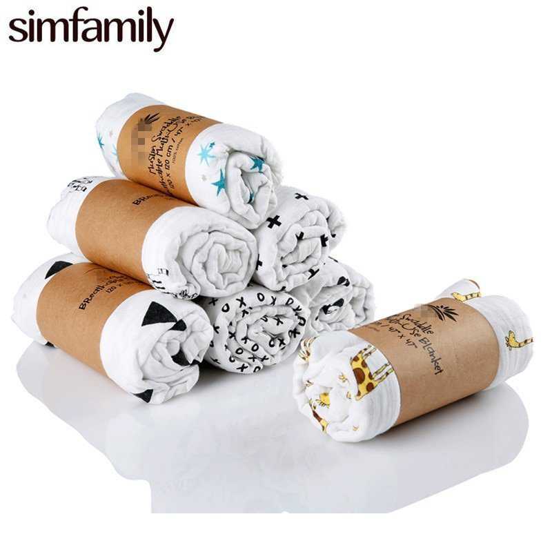 [simfamily] 1Pc Muslin 100% Cotton ベイビー Swaddles Soft Newborn ヘアー布s Bath Gauze Infant W