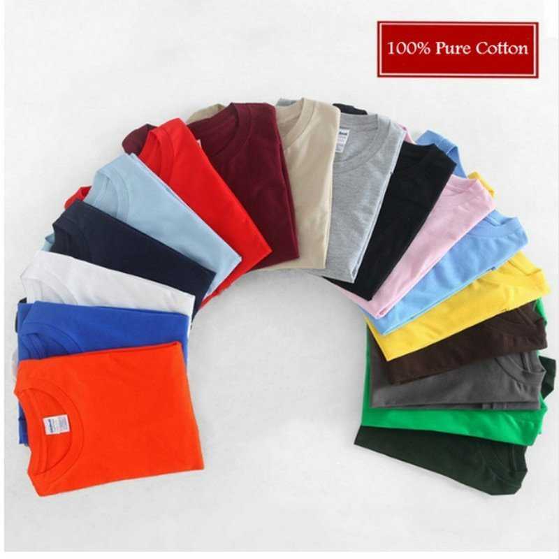 2018 New Solid color T Shirt メンズs 黒 And 白 100% cotton T-shirts Summer Skateboard T