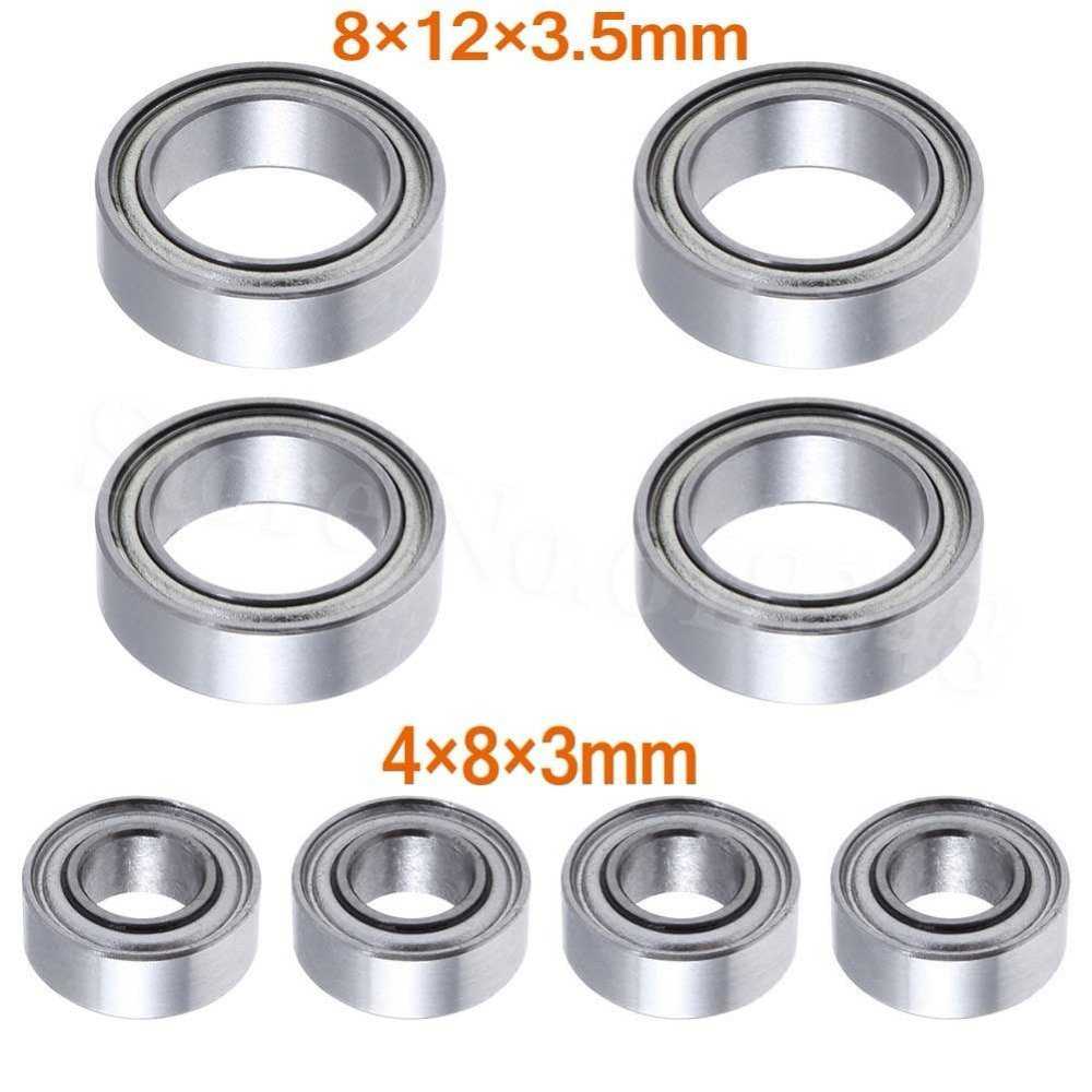 8P Ball Bearings 4x8x3mm 8x12x3.5mm For HSP Himoto E18 WLtoys 1/18 RC Car Spare Parts A949