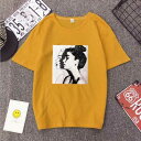 New T shirt Woman W[Y Summer K[Y Print Short Sleeve O Neck Cotton Spandex Wom