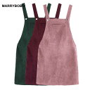 2019 Autumn Winter  JWA Sleeveless Pocket Retro Corduroy Dress  re[W Part