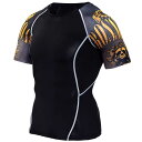 圧縮 シャツ Splicing スリーブ Fitness Wolf Skull アニメ 3D T シャツ MMA Short