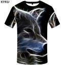 KYKU Wolf T Vc Aj} TVc Aj Clothes Magic 3d Print T-Vc Hip hop Tee Cool