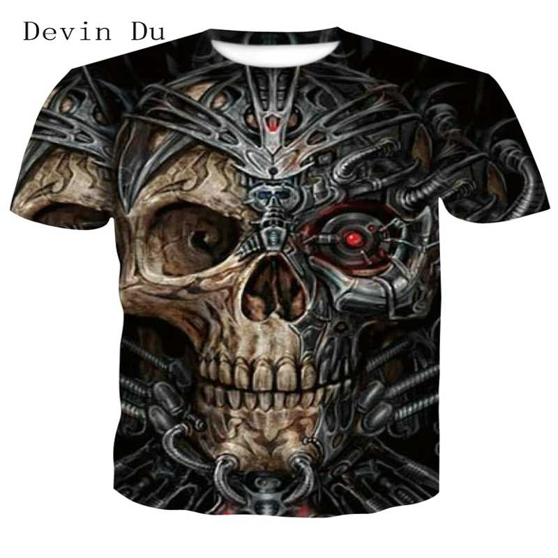 skull 3D T Vc  s t@bV Tops Male Print h wolf  casu