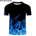 Blue Flaming tシャツ t シャツ 3d t-シャツ 黒 Tee カジュアル Top アニメ Camiseta Streatwear