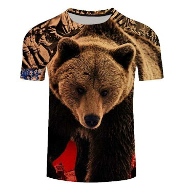 JTCOJX ブランド Russia T-シャツ Bear T シャツ Russian Flag Tシャツ 3d アニメ Tシャツ Male Shi