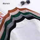 Marwin 2018 New-coming Autumn Turtleneck Pullovers Sweaters Primer shirt long sleeve Short