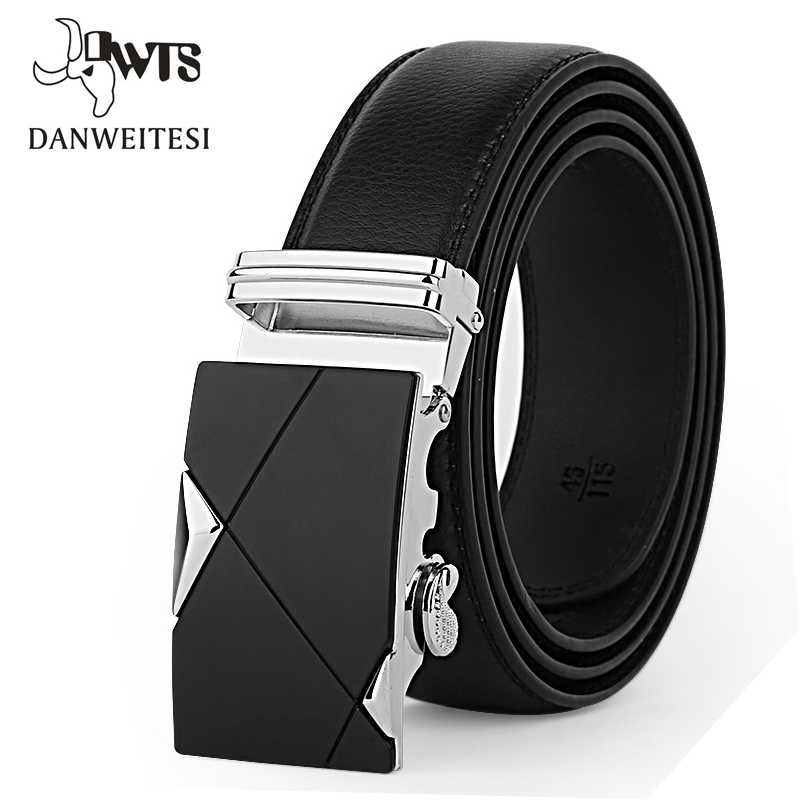 [DWTS]Belt Male Genuine レーザー Strap Belts Top Quality 自動 Buckle 黒 Bel