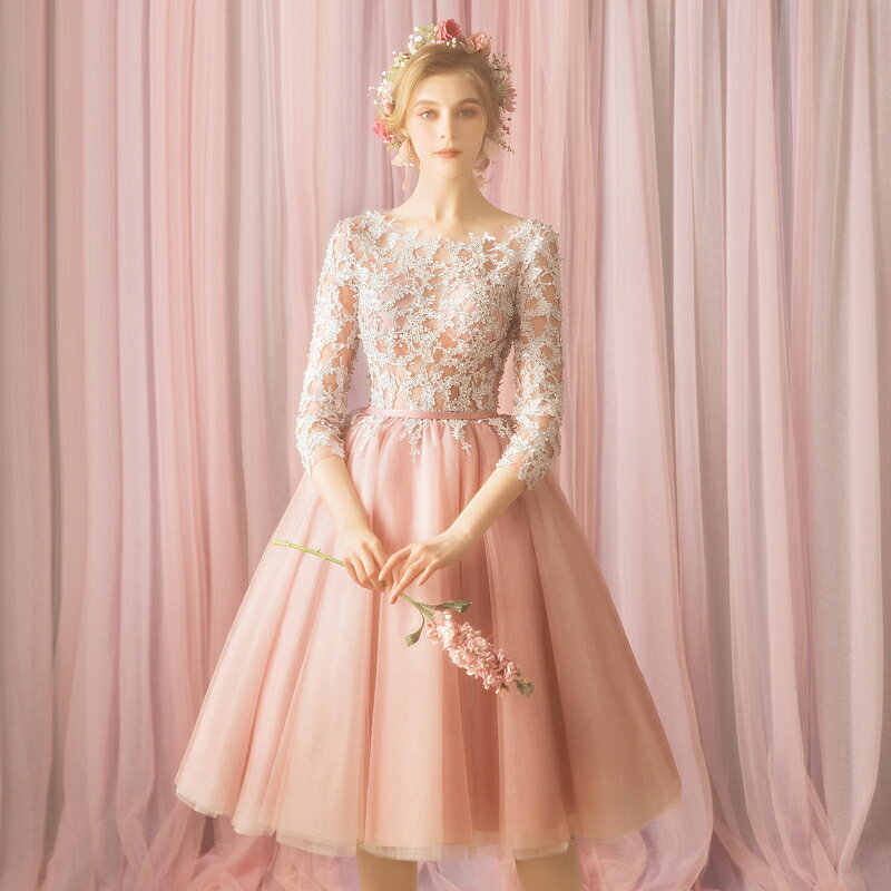 素敵なカラードレス ピンク 結婚式 披露宴 お色直し 演奏会 発表会 ステージ パーティー TS1660