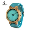 BOBO BIRD Lovers' 時計 女性 Wooden Watch ターコイズ Blue Timepieces in Box Rel