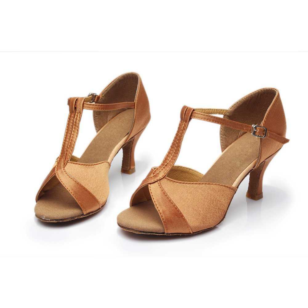 Hot sale ����'s Girls Ballroom Latin Tango Dance Shoes heeled 7cm / 5cm Sales �� Gold