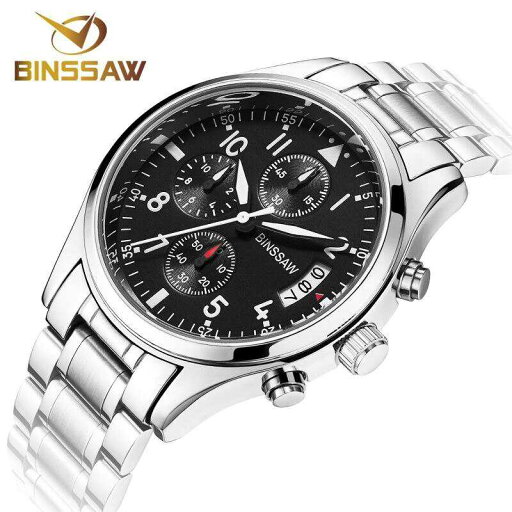 BINSSAW メンズ 時計 オリジナル 高級 ファッション ビジネス ステンレス鋼 クォーツ時計 レロジオ Masculino シルバー BINSSAW メンズ 時計 オリジナル 高級 ファッション ビジネス ステンレス鋼 クォーツ時計 レロジオ Masculino シルバー