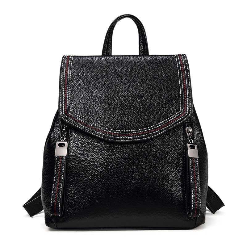 2018 ؍ Fashion  obNpbN Genuine Leather Ladies Bagpack Double Zipper fUC Hig