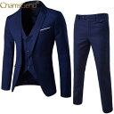 Newly デザイン 3-Pieces Men Blazer Suit Set Man Male Tuxedo Trouses Pants Men Slim Fit Forma