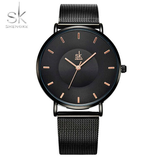 Shengke ファッション 黒 女性 時計 高性能 Ultra thin クオーツ Watch 女性 Elegan Shengke ファッション 黒 女性 時計 高性能 Ultra thin クオーツ Watch 女性 Elegan