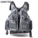 Outdoor fishing vest new fishing clothing life jacket clothes utility adjustable mesh mult