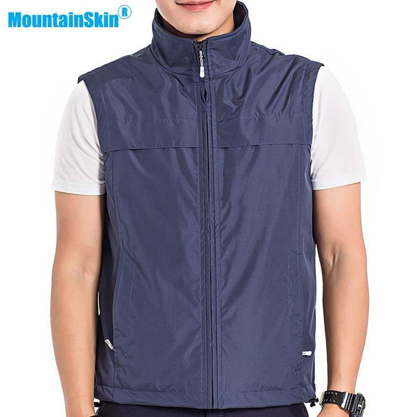 Mountainskin Men's Winter Fleece Vest Outdoor Sports Windbreaker Hiking Climbing Trekking