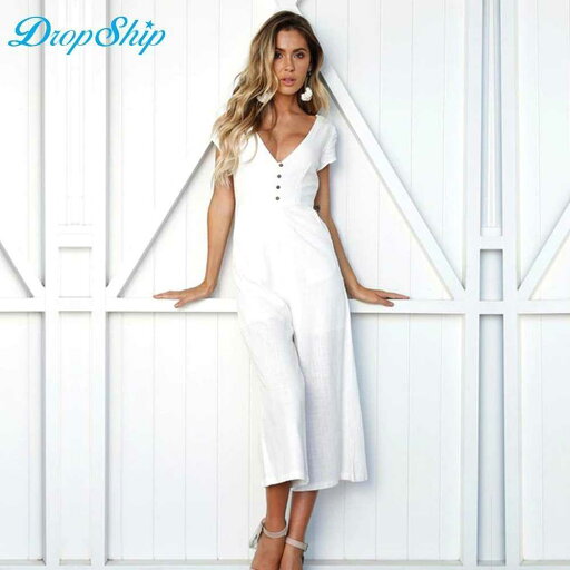 Vintage Solid Jumpsuit Romper V Neck Short Sleeve Casual Jumpsuit Loose Sash Summer Jumpsu Vintage Solid Jumpsuit Romper V Neck Short Sleeve Casual Jumpsuit Loose Sash Summer Jumpsu