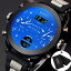 3 Time Zone Watches Men Sport Round Quartz & Digital Wristwatch with Rubber Band