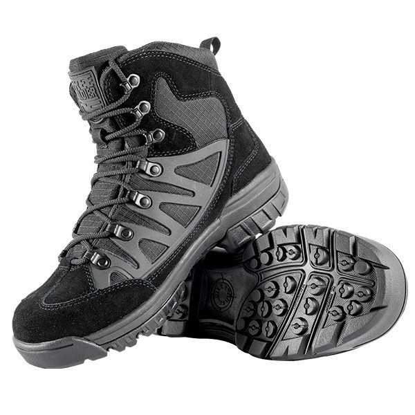 ハイキングシューズ登山革通気性アウトドア男性靴_black_8.0_26.5cm