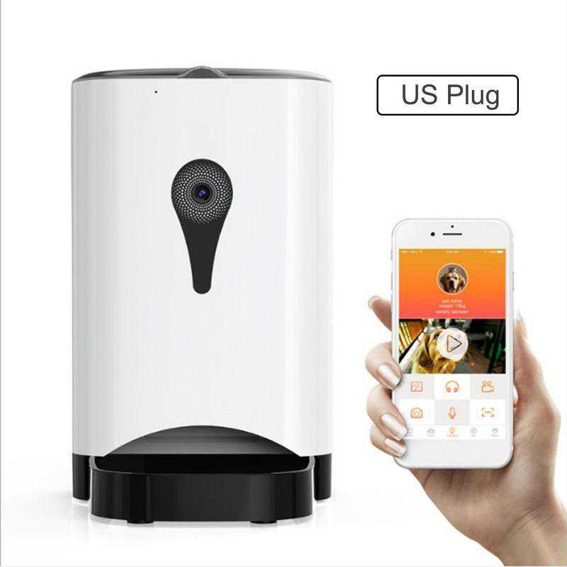 ペット用自動フィーダー 自動餌やり ビデオモニター付き WiFiリモートコントロール付き ペットインテリ..