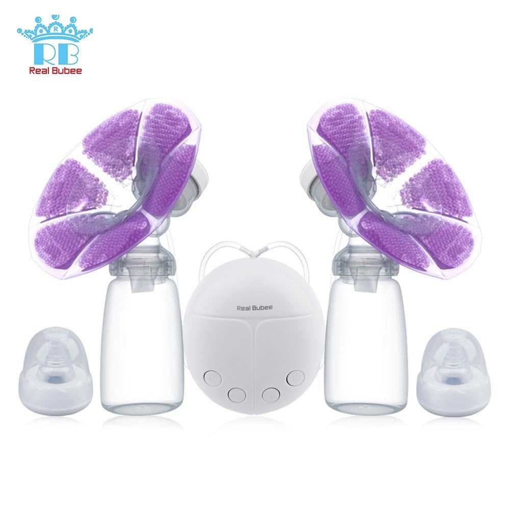 Real Bubee シングル/Double Electric Breast Pump Milk Bottle Infant USB BPA Powerfu〜ラス1