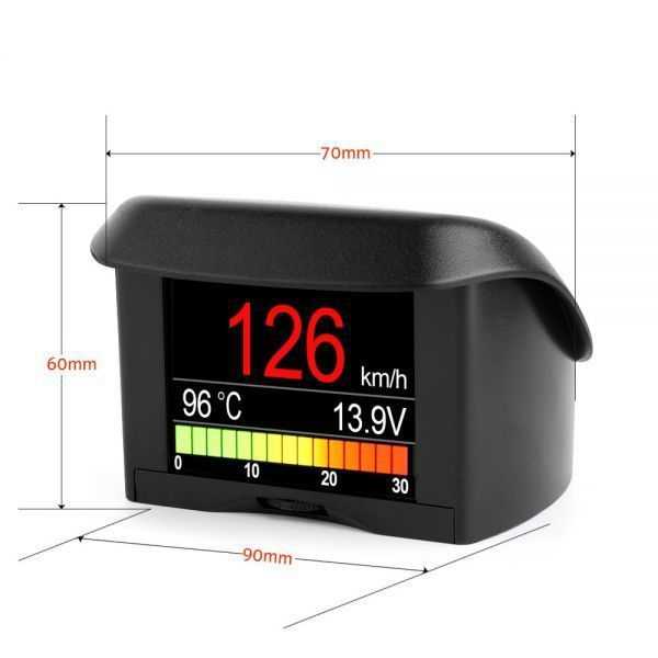 A202 2.4 車obd hud多機能デジタルメーター警報速度水温ヘッドアップディスプレイobd運転コンピュータ表示