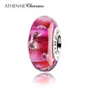 ATHENAIE パンドラ適合 ビーズチャーム シルバー925 ムラーノガラス Murano 925Silver Charm Bead Fit Pandora ...
