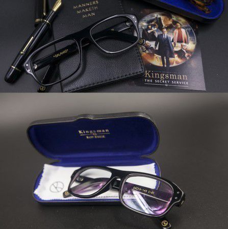 Kingsman Glasses キングスマン 黒縁メガネ コリン・ファース タロン・エガートン Replica 眼鏡 サングラス 黒 ヒョウ柄 2色