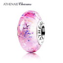 ATHENAIE パンドラ適合 ビーズチャーム シルバー925 ムラーノガラス Murano 925Silver Charm Bead Fit Pandora ...
