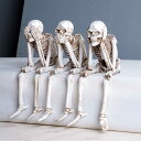 3体セット 三猿 頭蓋骨人形 お化け屋敷 脱出 恐怖の小道具 ハロウィンの装飾 三猿 骨格標本の樹脂レプリカ