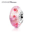 ATHENAIE パンドラ適合 ビーズチャーム シルバー925 ムラーノガラス Murano 925Silver Charm Bead Fit Pandora ...