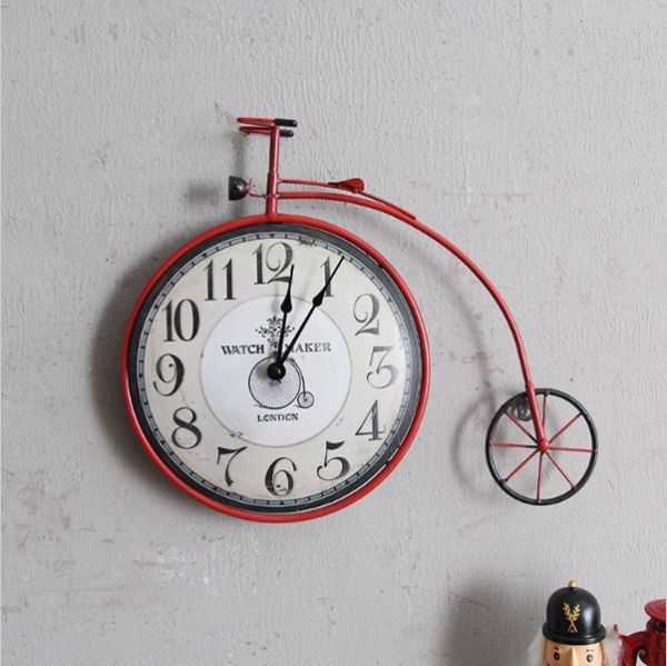輸入ヴィンテージクリエイティブ自転車クロック壁時計