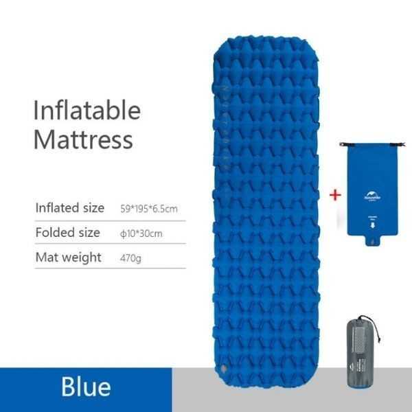 Naturehike Lv}bg iC X[sOpbh y Blue Inflatable 200x120x6.5cm