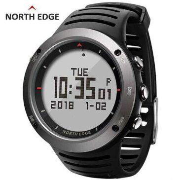 NORTH EDGE メンズ スポーツ デジタル 腕時計 ランニング スイミング 高度計 バロメーター コンパス 温度計 天気予報 Rubber strap S