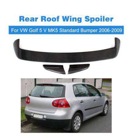 カーボン リア ルーフ ウィング スポイラー ブーツ リップ セット VWゴルフ5 V MK 5 標準バンパー 06-09