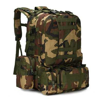 50L Molle タクティカル ミリタリー バックパック 防水 4in1 600D ナイロン キャンプ ハイキ カモフラージュ