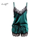 女性 Clothes 夏 Shorts Sets 寝巻き Satin Pajama Cami Top + Shorts Pajamas 売れ筋