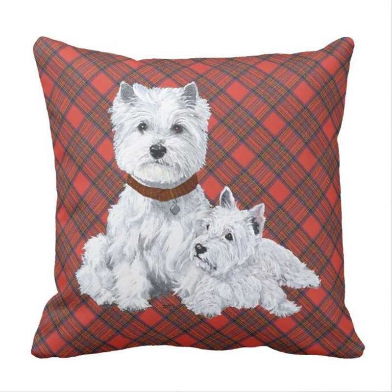 West Highland 白 Terrier Father Throw 枕 ケース〜ラス1!