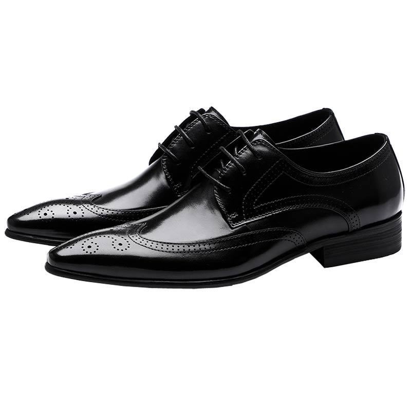 ビジネスシューズ メンズ 本革 革靴 ウィングチップ メダリオン ブラック 25.0