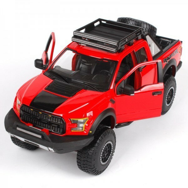 1/24 フォード ラプター F-150 2017 ピックアップ トラック オフロード SUV ダイキャストカー 赤 レッド ミニカー ディスプレイ