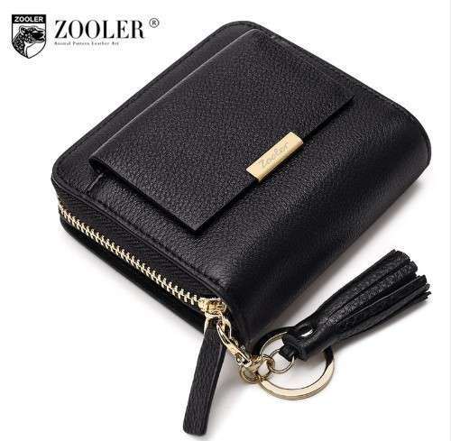 Zooler 本革 財布 レザー レディース 女性 高級 ブランド カードホルダー付き ファスナー タッセル【領収書発行可