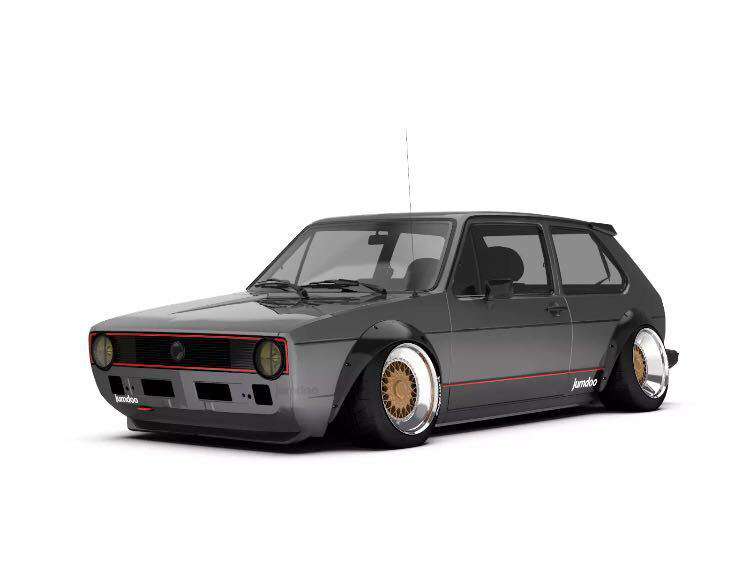 楽天四つ葉ショップVW ゴルフ ゴルフ2 ワイドボディキット オーバーフェンダー エアロ mk1 mk2 4輪SET 深リム対応